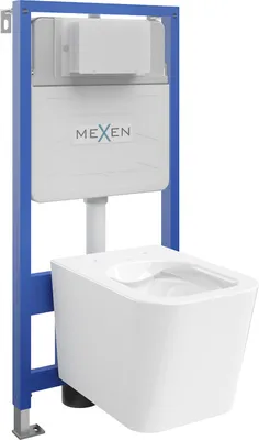 Produktbild von Mexen WC-Unterputzmontageset Felix Slim Rahmen mit WC Teo, Weiß - 6103385XX00