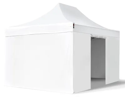 Immagine prodotto di TOOLPORT 3x4,5 m gazebo pieghevole PVC con laterali, PREMIUM acciaio, bianco