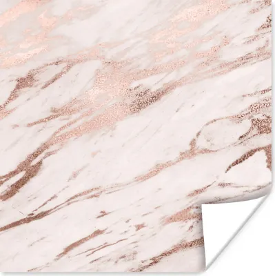 Produktbild von MuchoWow® Poster Marmor - Rosa - Roségold 75x75 cm - Wand Dekoration