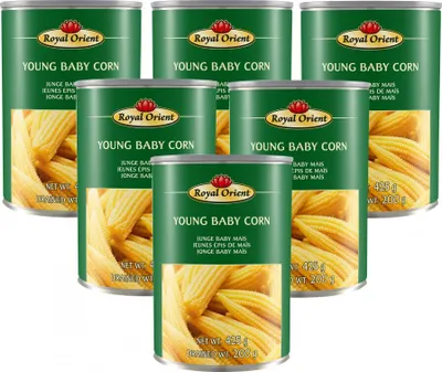 Produktbild von 6er-Pack Royal Orient MAISKÖLBCHEN junger Baby Mais (6x 425g/200g ATG)