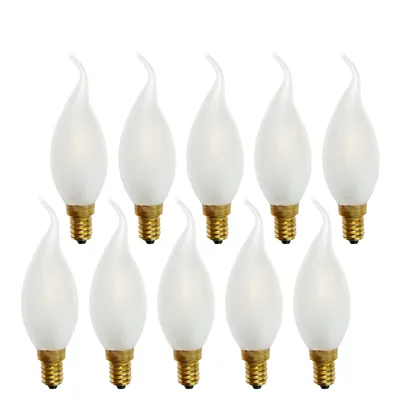 Produktbild von 10 x LED Filament Kerze Windstoß 1W fast 15W E14 MATT Fadenglühbirne warmweiß 2700K