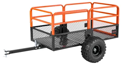 Obrázok produktu pre VEVOR sklápací príves, 800,59 kg, oceľový príves ATV-UTV na ťahanie za sebou, sklápač s odnímateľnou zadnou stenou, záhradný príves na ťahanie za sebou pre kosačky, traktory a záhradný odpad