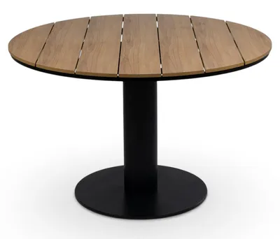 Produktbild von Runder Gartentisch Tower | ø 120 cm | Tecon Teak | Schwarz