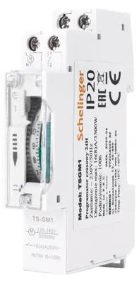 Immagine prodotto di Timer giornaliero Timer meccanico 24h 16A 3500W TSGM1 Schelinger 7768