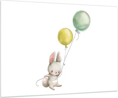 Produktbild von Bilder auf glas - Einteilig - Häschen Luftballons Kinder - 100x70cm - Glasbilder - Wandbilder - Bilder - Wanddekoration aus Glas - Glas Bilder - Wandbild auf Glas - GAA100x70-4731