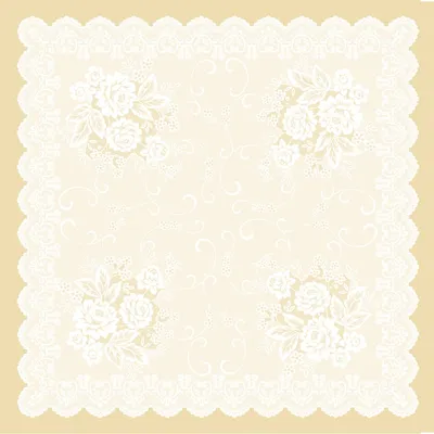 Produktbild von Airlaid Tischdecke Franziska in Beige, 80 x 80 cm, 20 Stück - Mank - Mitteldecke Floral