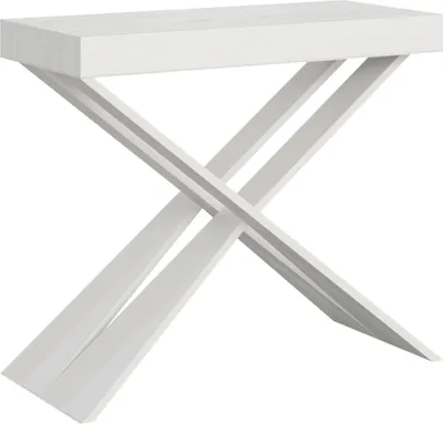 Image de ITAMOBY - Console extensible 90x40/300 cm Diago frêne blanc pieds blancs