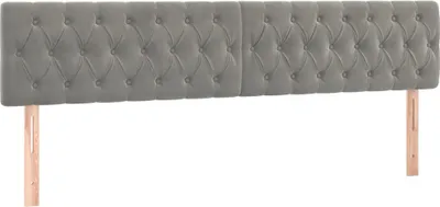 Produktbild von vidaXL Kopfteile Hellgrau 200x7x78/88 cm Samt