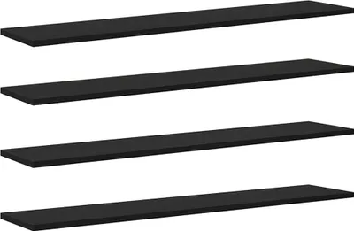 Zdjęcie produktu dla vidaXL Półka 4 szt. czarna 100 x 20 x 1,5 cm Materiał drewnopochodny