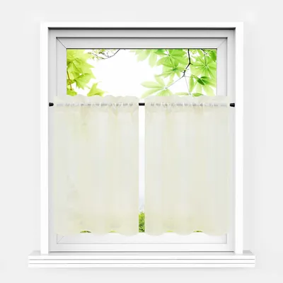 Bistrogardinen-Set 2er-Pack, halbtransparent, 76x92 cm, Creme