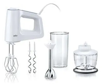 Obrázek produktu pro Braun MultiMix 3 HM 3137 WH, Ruční mixér, Bílá, Míchání, 1,25 m, 0,5 l, Nerezová ocel