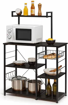 Produktbild von Goliving Küchenschrank - Küchenregal hochkant - Mikrowellenschrank - Organizer - 40x90x132 - Schwarz