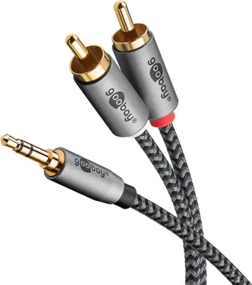 Zdjęcie produktu dla Goobay Kabel adaptera audio AUX, gniazdo 3,5 mm na złącze stereo RCA, 3 m