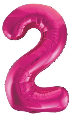 Produktbild von Unique Folienballon Zahl 2 pink, ca. 86 cm groß, für Helium und Luft geeignet