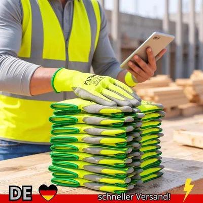 Produktbild von 10 Paar Polyurethanbeschichtete Arbeitshandschuhe – Leichte Langlebige