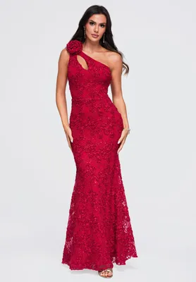 Produktbild von LARICA Kleid elegantes Design asymmetrisch LA-OM-DLR407 red S