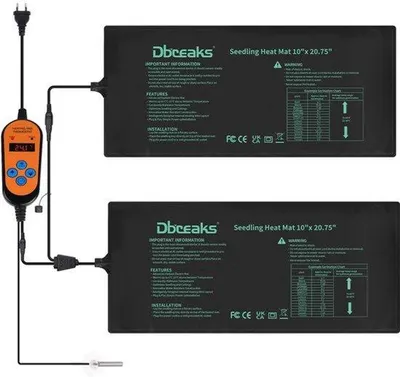 Obrázek produktu pro 2 kusy topných rohoží o výkonu 30 W s termostatem, vhodné pro vytápění skleníků