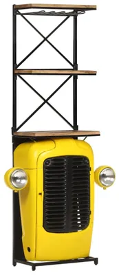 Produktbild von vidaXL Traktor-Weinschrank Gelb 49x31x172 cm Mango Massivholz