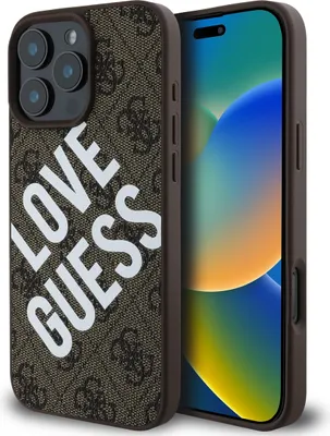 Produktbild von Guess PolyurethanLeather 4g Big Love Logo Magsafe Iphone 16 Pro Handyhülle    One Size