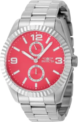 Produktbild von Invicta Specialty 49526 Herren Uhr - Quartz Bewegung - Edelstahl mit Rotem Zifferblatt - 43 mm