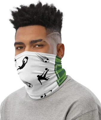 Produktbild von 2er Pack Multifunktionstuch mit Fussball, Fussball-Feld, Sportler. Geschenk für Freunden zum Fussball Abend, Bundesliga, Kopftuch, Schlauchschal, Motorrad Bandana