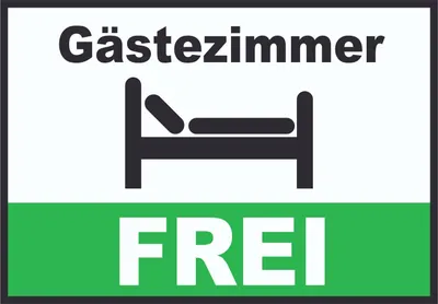 Produktbild von Gästezimmer FREI Schild Zimmer Frei Hotel Pension Motel A2 (420x594mm)