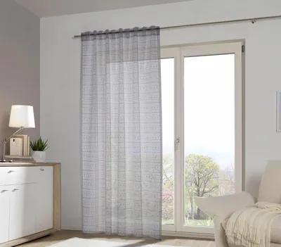 Produktbild von Fertigschal verdeckte Schlaufen "Rosalie" - Größe (HxB): 255x140cm Farbe: Silber