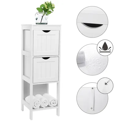 Obrázok produktu pre kúpeľňová skrinka biela s policami so zásuvkami 89 cm