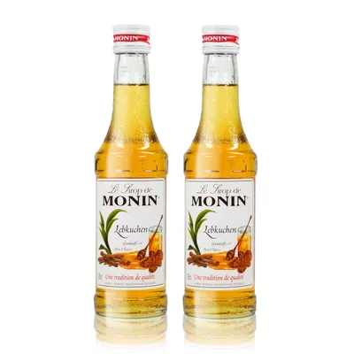 Produktbild von 2x Monin Lebkuchen Sirup, 250 ml Flasche - für Cocktails, zum Kaffee oder Koche