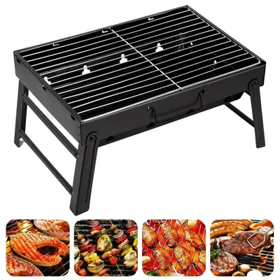 Obrázek produktu pro Gril na grilování, skládací design, přenosný a kompaktní, černý