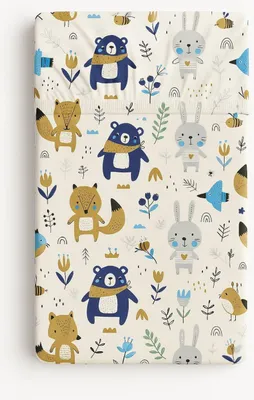 Obrázok produktu pre Vložené prestieradlo, vložené prestieradlo, perfektne padnúce - bavlna, 120 x 60 cm, tmavomodré medvedíky