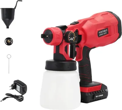 Image de Varan Motors - CP32380 pistolet de peinture à batterie 20V 2Ah pistolet de peinture 800ml pulvérisateur de peinture avec chargeur