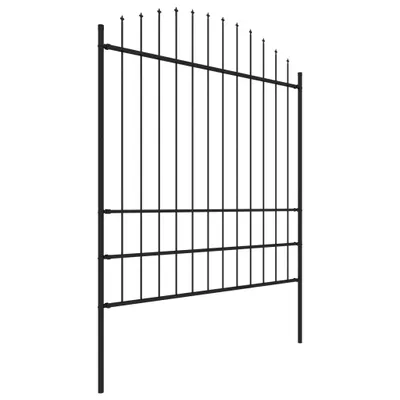 Immagine prodotto di vidaXL Recinzione da giardino con punte di lancia in acciaio (1,75 - 2) x 1,7 m nero
