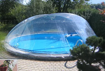 Produktbild von Steinbach Swimming Pool Überdachung "Cabrio Dom" transparent für Ø 600 cm
