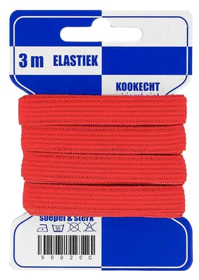 3 m Gummilitze Gummiband 10 mm rot