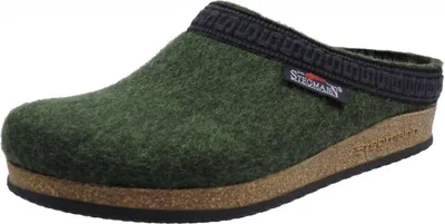 Produktbild von Stegmann 108 Uni Wollfilz-Pantoffeln Dunkelgrün (Green), 17-801-8810