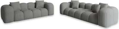 Produktbild von Strukturstoff 3-2-Sitzer Sofa Set Valora Grau