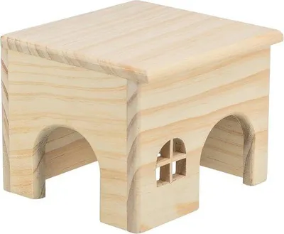 Produktbild von Famanu Hamsterhaus aus Holz für gemütliche Rückzugsorte - 15 x 12 x 15 cm