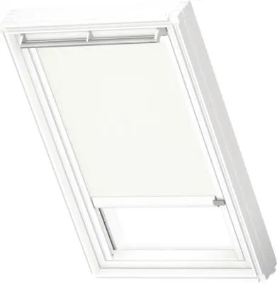 Produktbild von VELUX Dachfenster Rollo blickdicht weiß mit weißem Alu-Rahmen solarbetrieben RSL P31 1028KWL