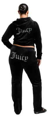 Productafbeelding van Juicy Couture Tina Velour Track Pant With Diamante Branding ZWART XL
