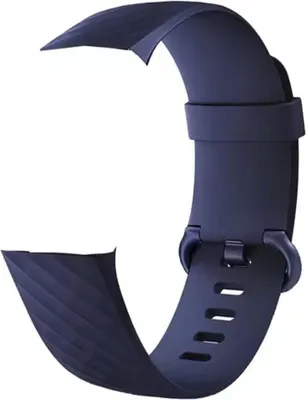 Produktbild von CHPN – Armband passend für Fitbit Charge 3 – Dunkelblau – Größe S/M – Fitbit-Armband – Silikon – Uhrenarmband – Schrittzähler