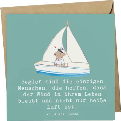 Produktbild von Mr. & Mrs. Panda Klappkarte Segeln Lebenswind - Meeresbrise - Geschenk, Teamsport, Segeltörn, Sportler, Glückwunschkarte, anlasskarte, Sportart, Grußkarte, Wind, Taktik