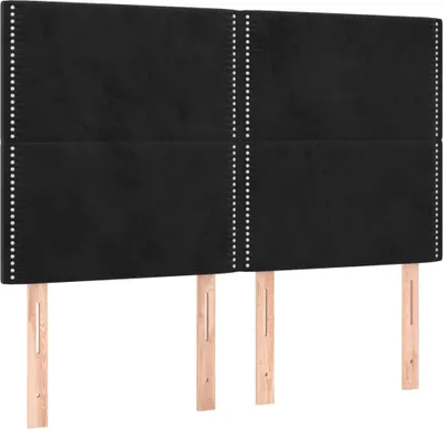Produktbild von vidaXL Kopfteil Schwarz 144x5x118/128 cm Samt