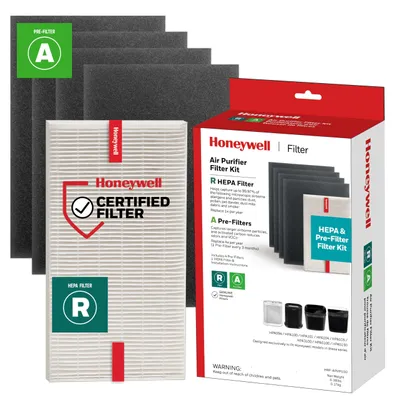Productafbeelding van Honeywell HEPA-luchtzuiveringsfilterset - Bevat 1 HEPA R vervangingsfilter en 4 actieve koolstoffilters