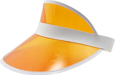 Produktbild von Visor Cap - Retro Schildkappe - 80s Poker Schildmütze orange-weiß