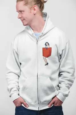 Produktbild von D&B Uni Hoodie ZIPPO00025 Girl Weiß-Größe S