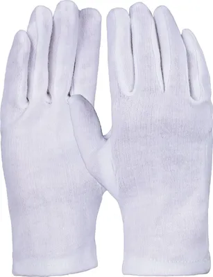 Produktbild von PRO FIT Baumwoll-Trikot-Handschuh 12er Pack – Atmungsaktiver Schutzhandschuh, 100% Baumwolle, Allergiehandschuh, Weich & Passgenau - Reinweiß, Gr. 10