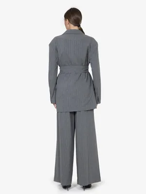 Produktbild von Palazzo-Hose Damen grau kariert Hochbund ohne Verschluss Grey 38 25