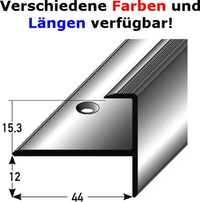 Produktbild von Einschubprofil "Stirling", mit Nase für Parkett, 15,3 mm Einfasshöhe, Aluminium eloxiert, gebohrt-bronze hell-1000