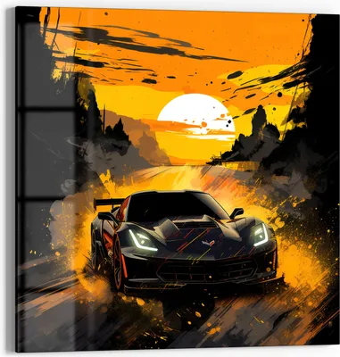 Produktbild von DEQOART Glasbild Echtglas 50x50 cm 'Dämmerungsdrift' Wandbild Bild modern Deko